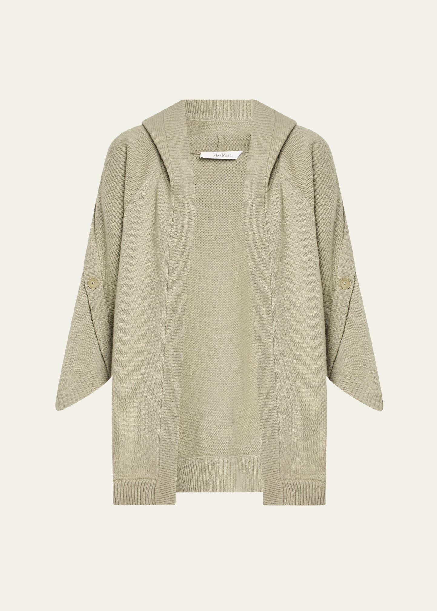 vals button wool-cashmere hooded cardigan