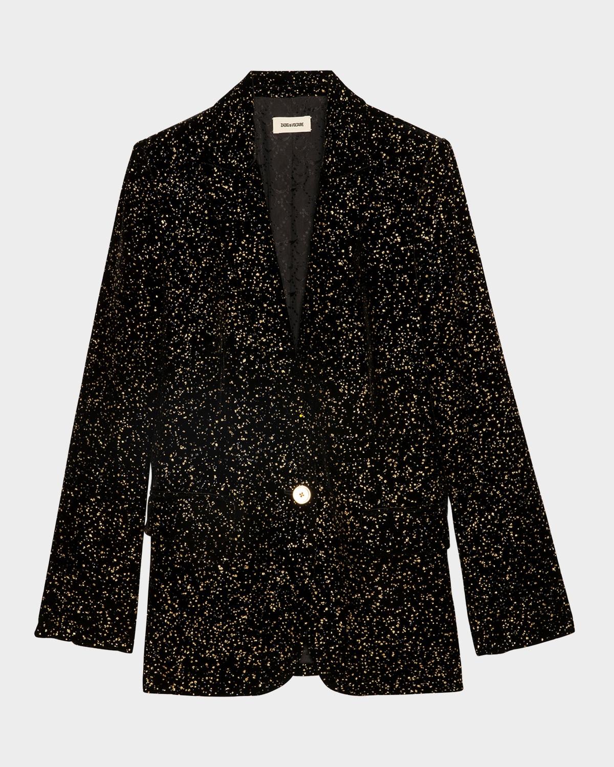 valse glitter dots velvet blazer