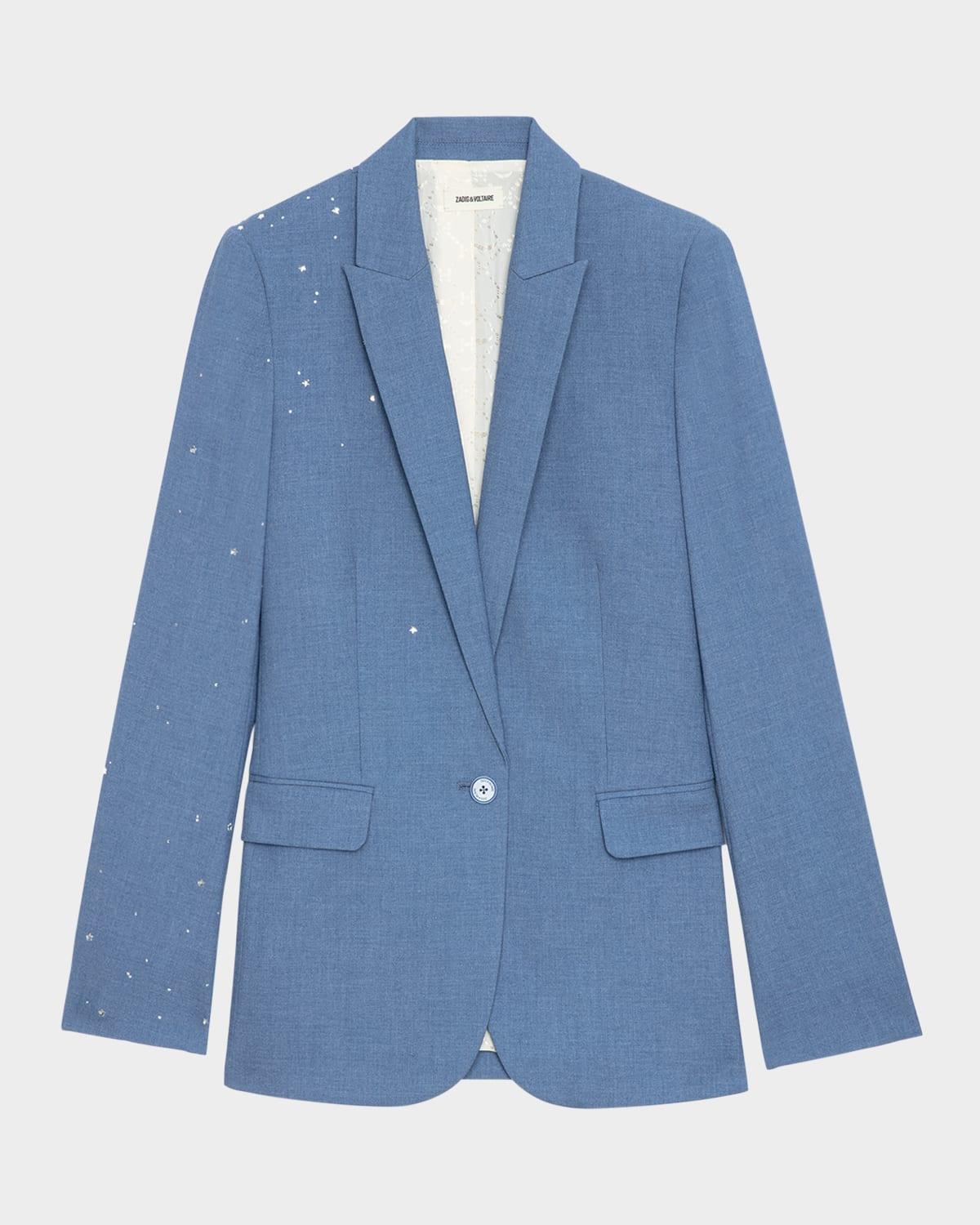 valse star embellished single-breasted blazer