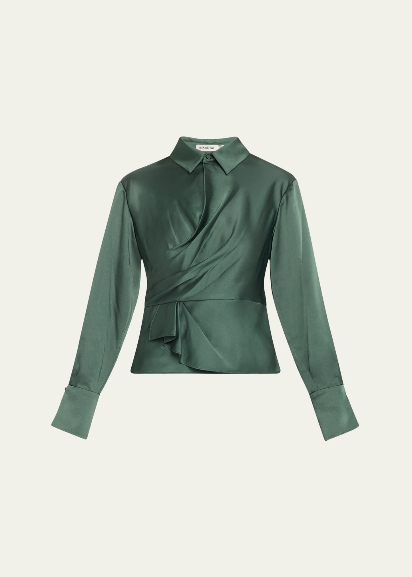valya satin long-sleeve shirt