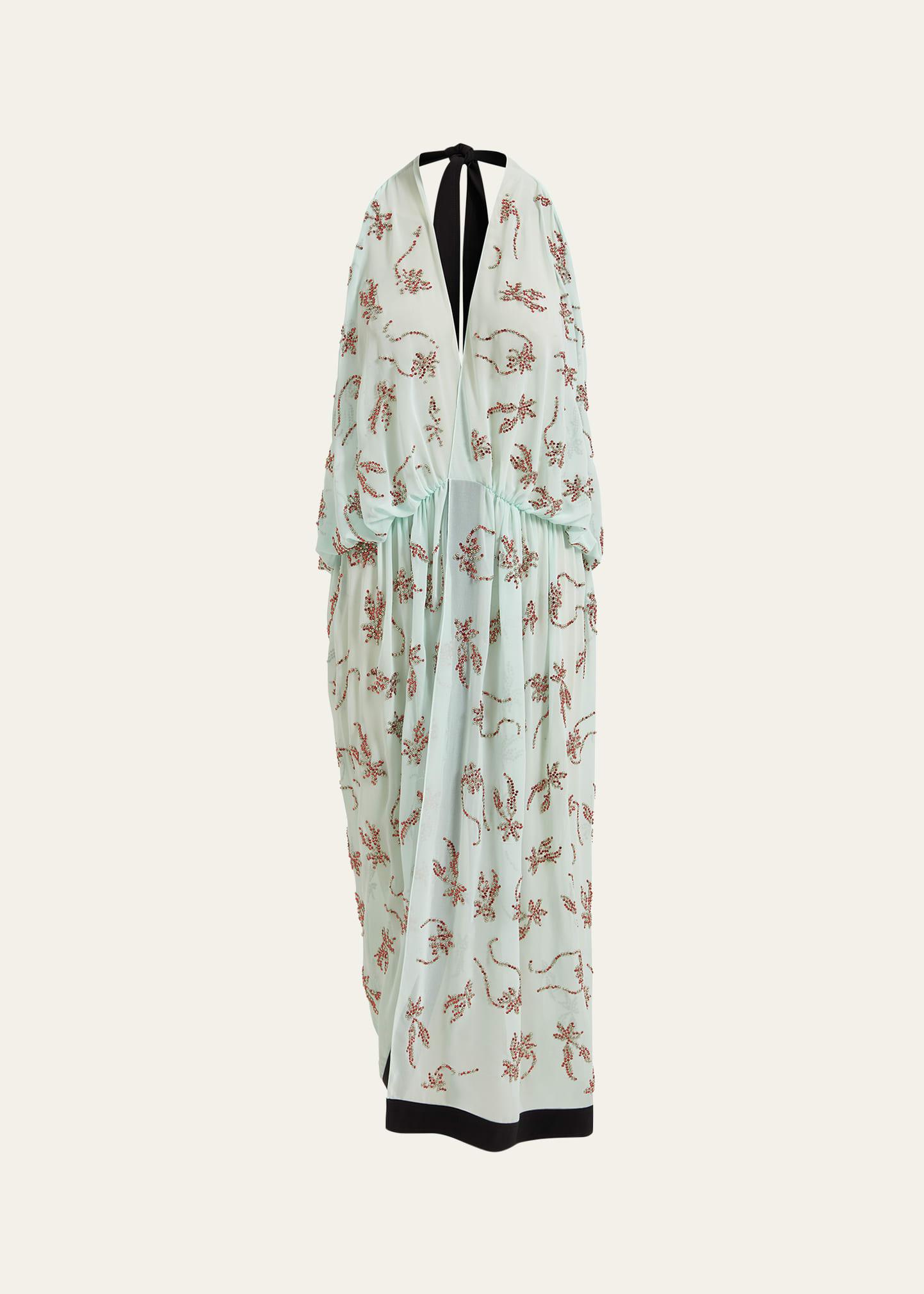 vana embellished chiffon midi dress