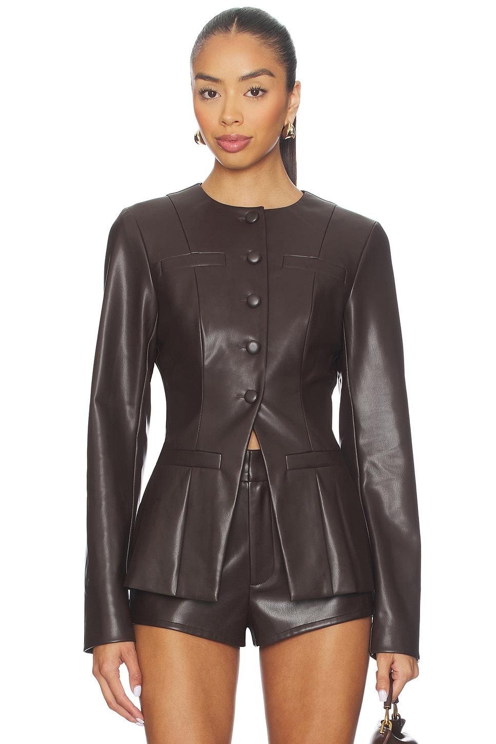 vandellia faux leather blazer