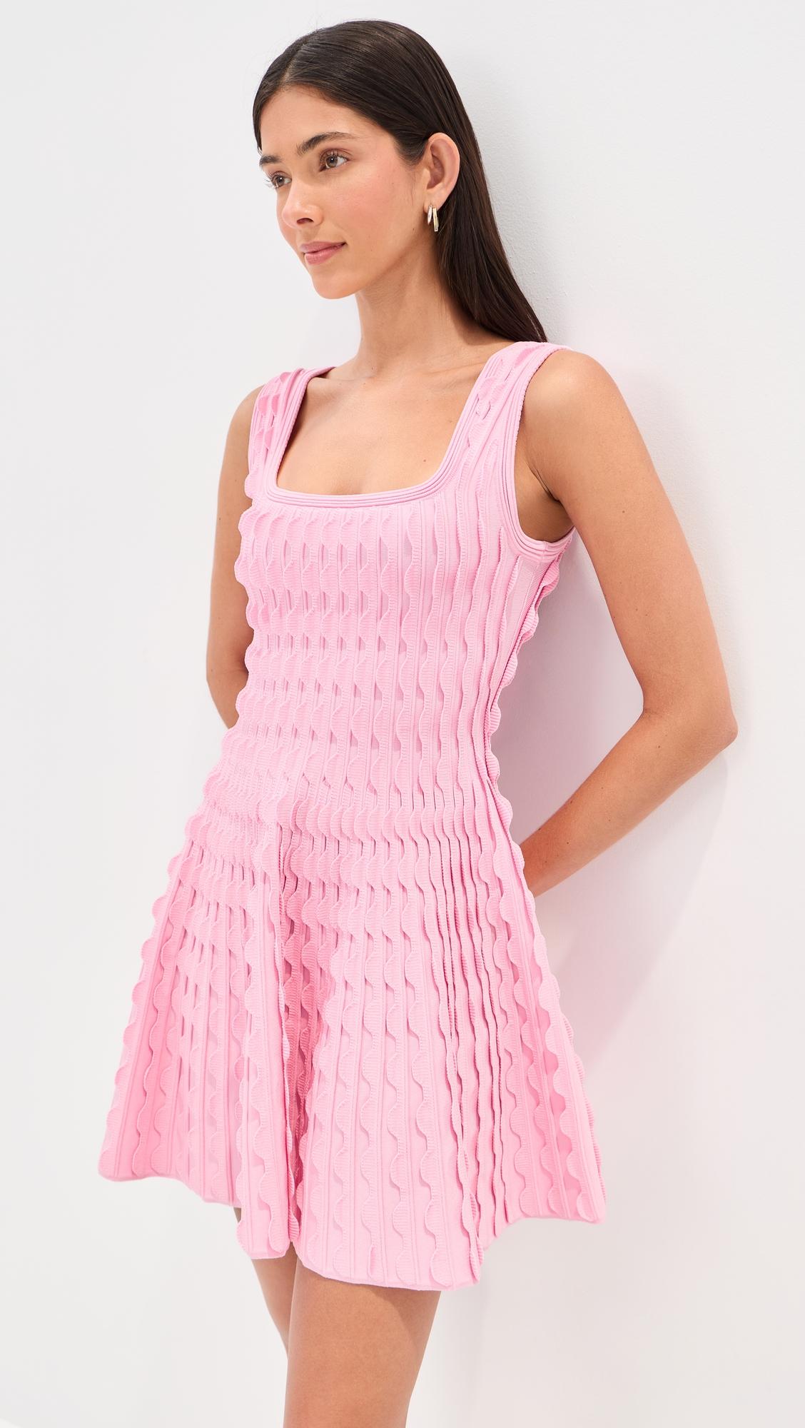 vanna scalloped knit mini dress