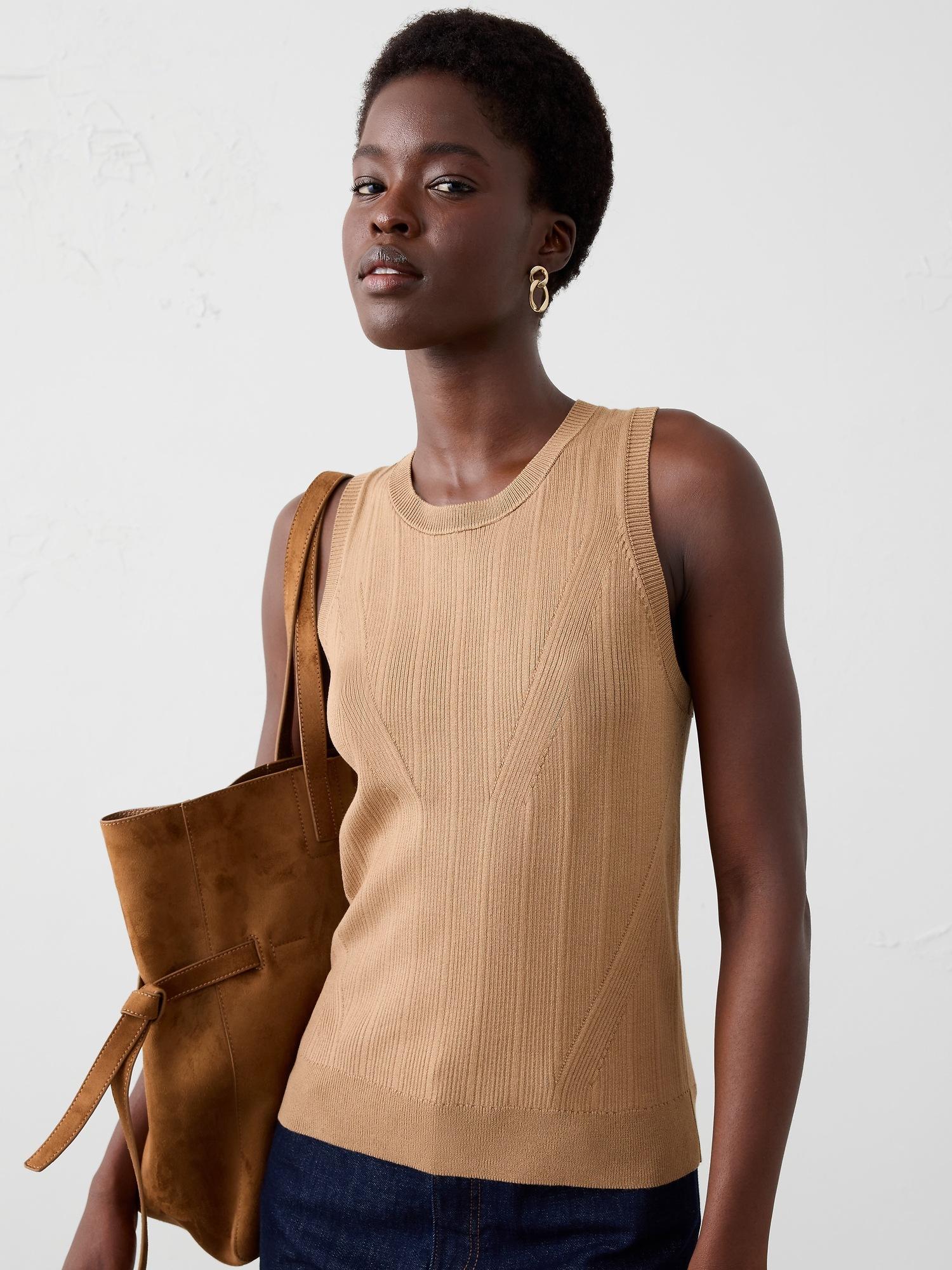 variegated ribbed shell sweater