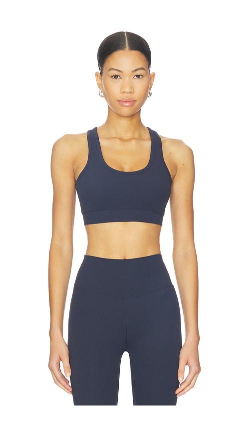 varley always selma sports bra in navy.