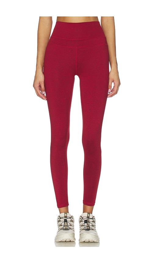 varley always warm base layer legging in burgundy.