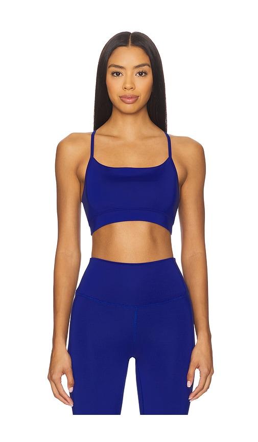 varley assure cerys sports bra in blue.