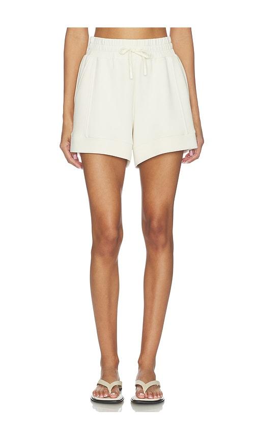 varley atrium high rise short in cream.