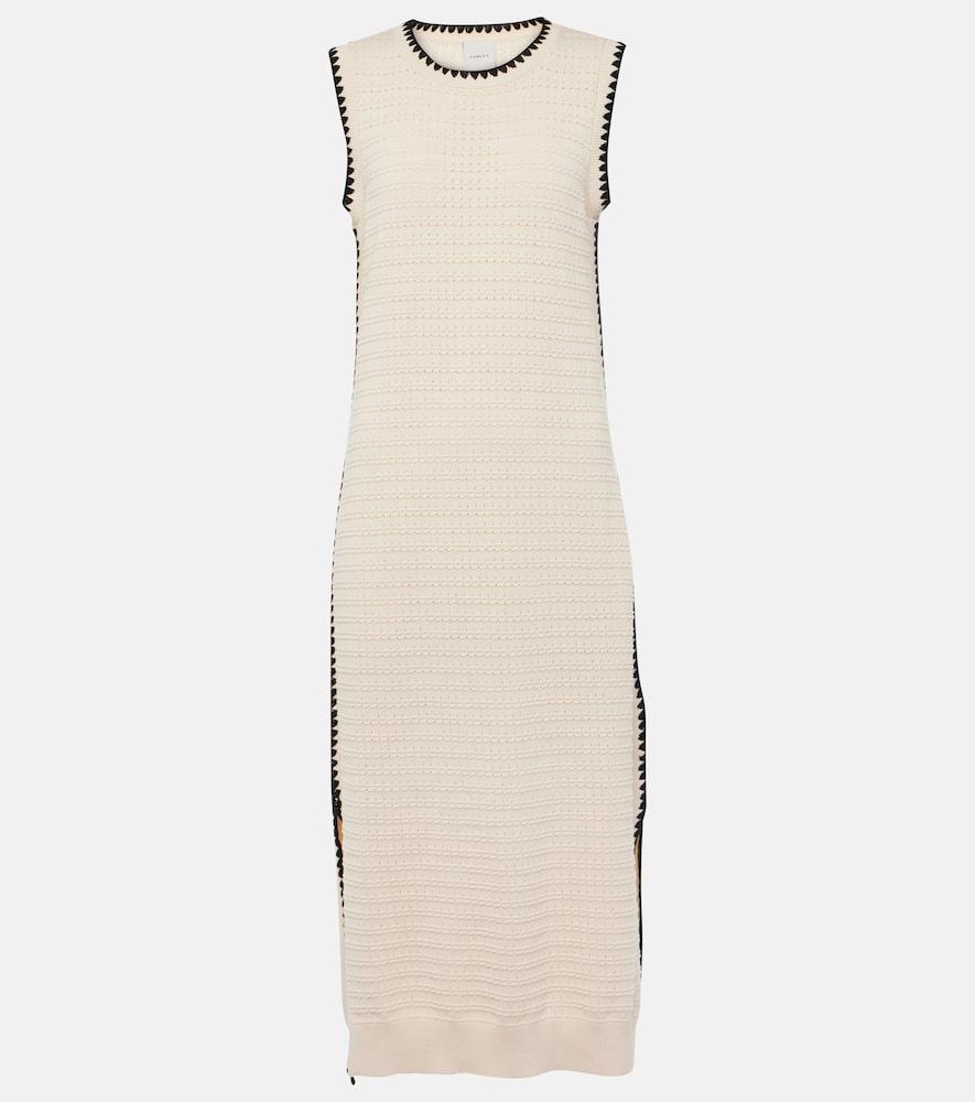 varley dwight knitted cotton midi dress