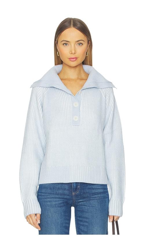 varley filey plated sweater in baby blue.