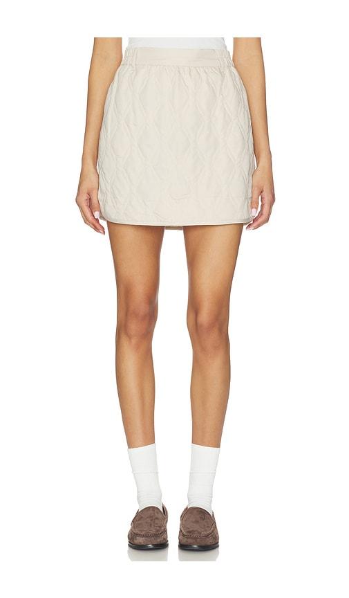 varley florin quilted skirt in ivory.