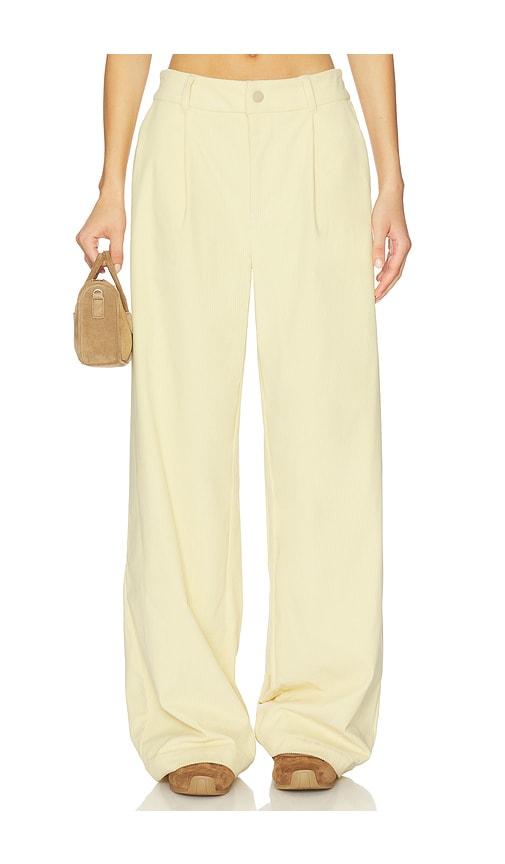varley floris wide leg 29.5 pant in lemon.