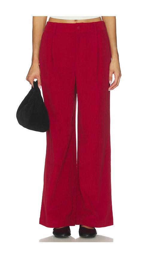 varley floris wide leg 29.5 pant in red.