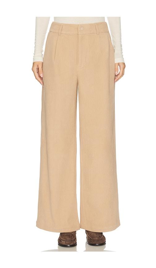 varley floris wide leg 29.5 pant in tan.