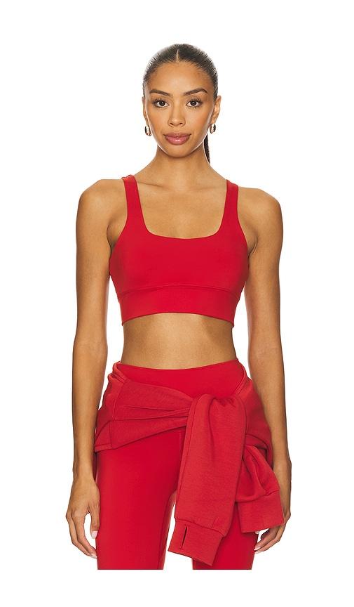 varley free soft cori sports bra in red.