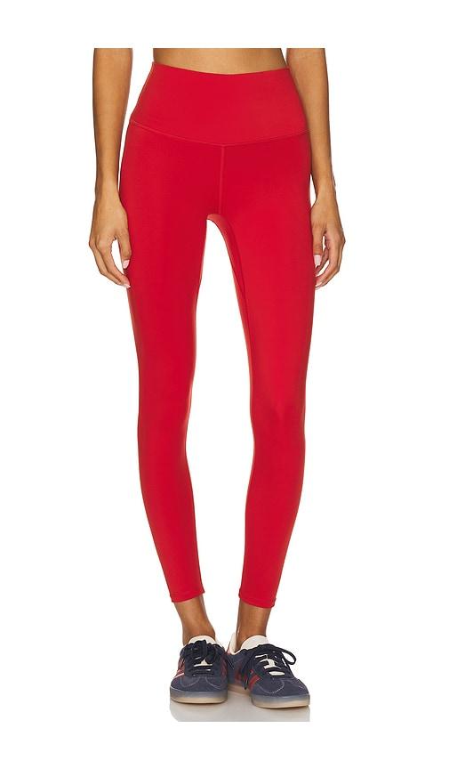 varley free soft high rise 25 legging in red.