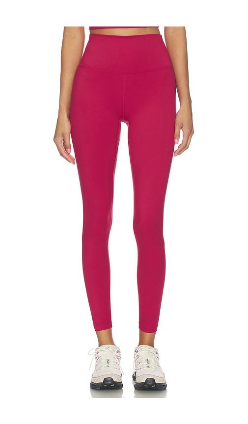 varley freesoft high rise legging in burgundy.