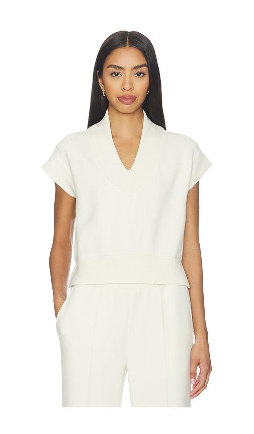 varley gracee v-neck tank top in cream.