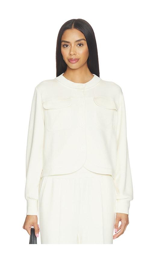 varley hartwell button through jacket in cream.