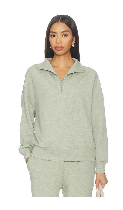 varley hawley half zip sweatshirt in sage.