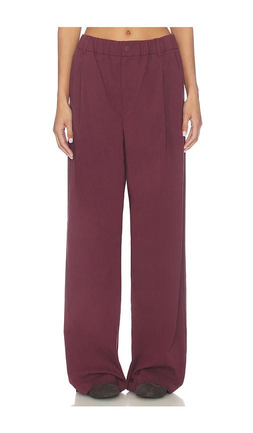 varley isobel wide leg 29.5 pant in brown.