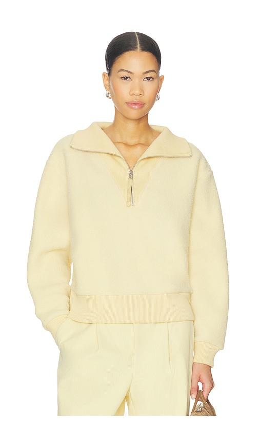 varley jaylin half zip fleece in lemon.