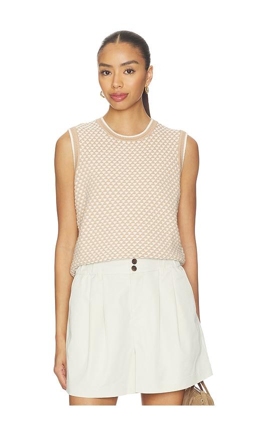 varley jenson stitch knit tank top in taupe.