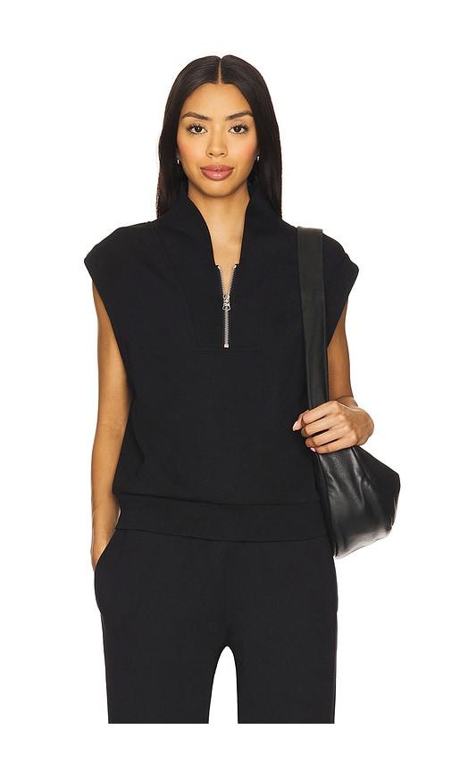 varley loretta half zip vest in black.