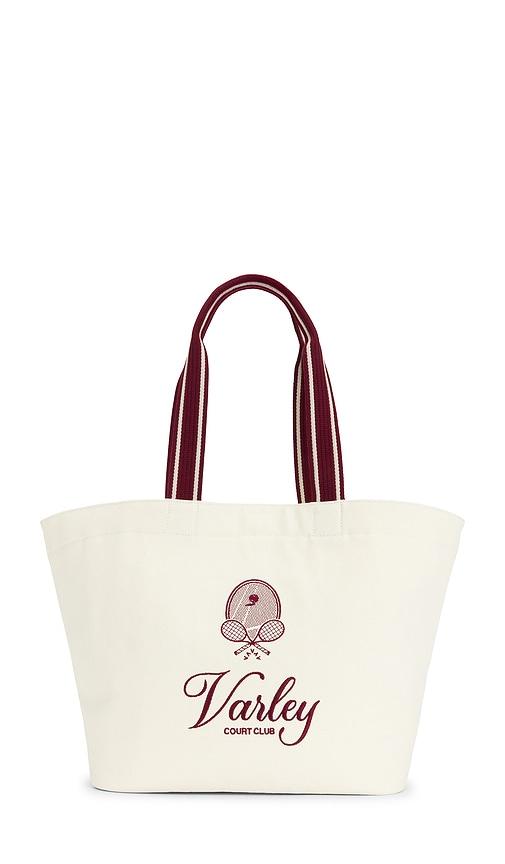 varley robinson canvas club tote bag in ivory.