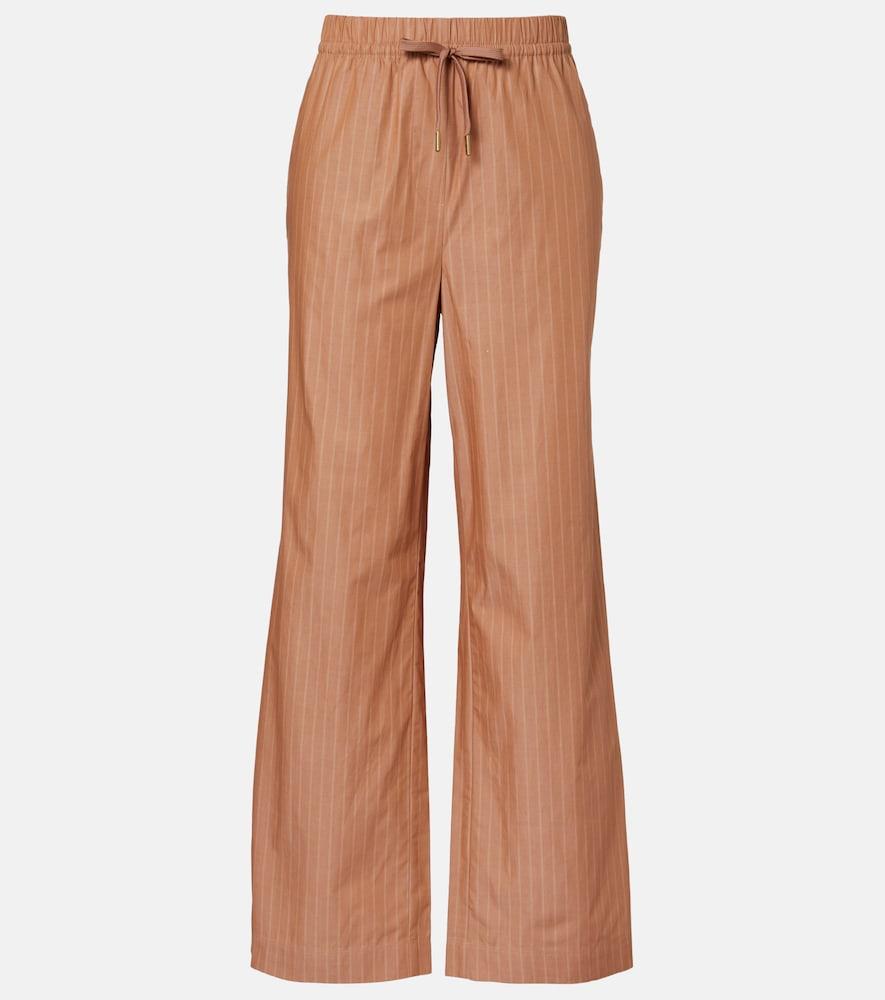 varley rowan pinstripe cotton straight pants