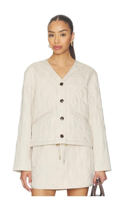 varley saba quilted jacket in ivory.
