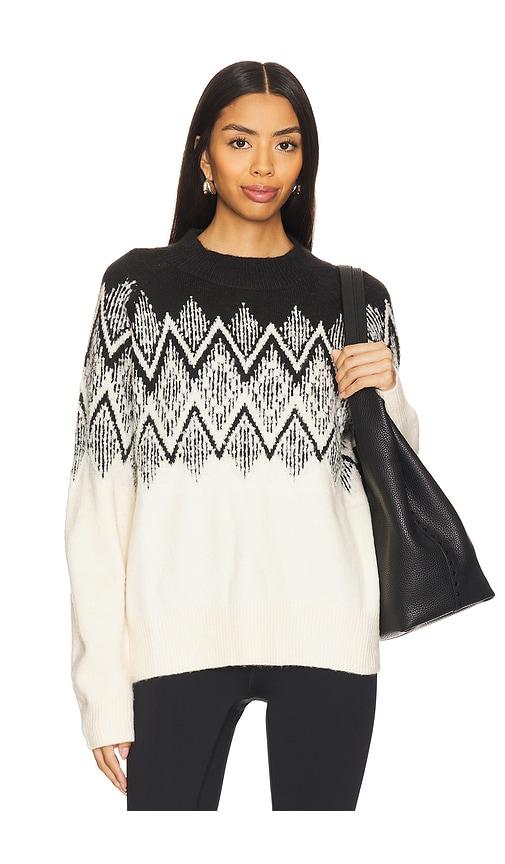 varley siren relaxed jacquard sweater in white.