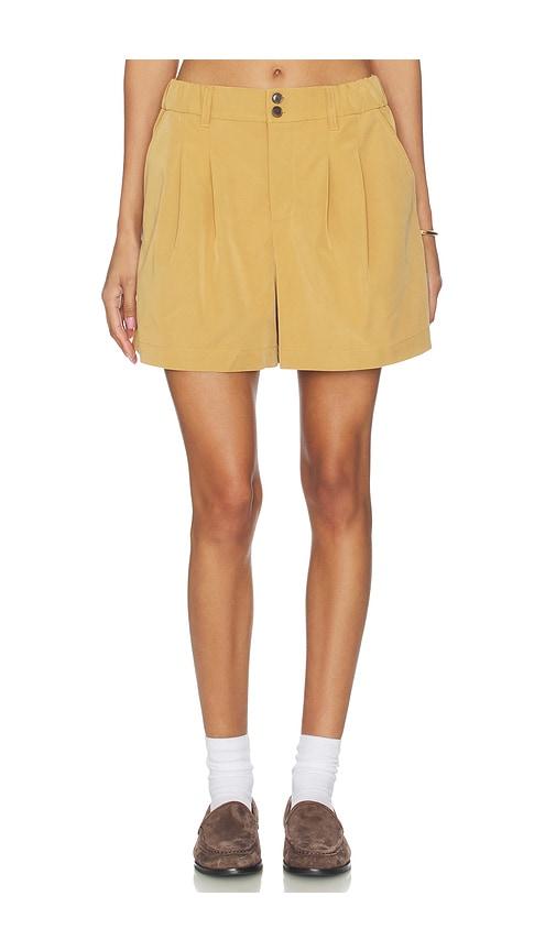 varley tansy woven short in tan.