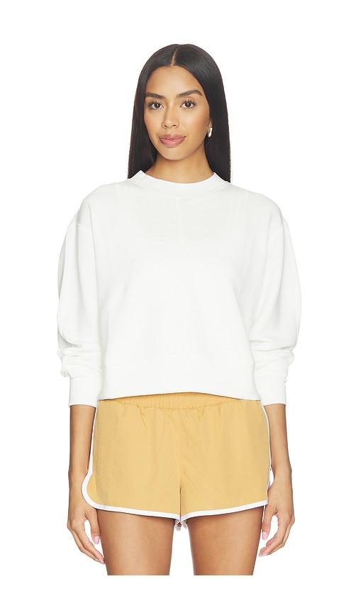 varley tasmin cropped sweater in white.