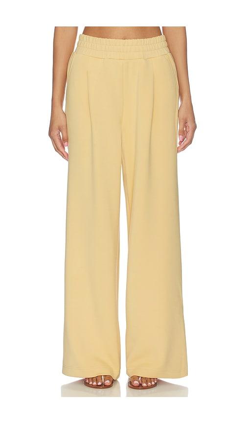 varley the extra wide leg pant in yellow.