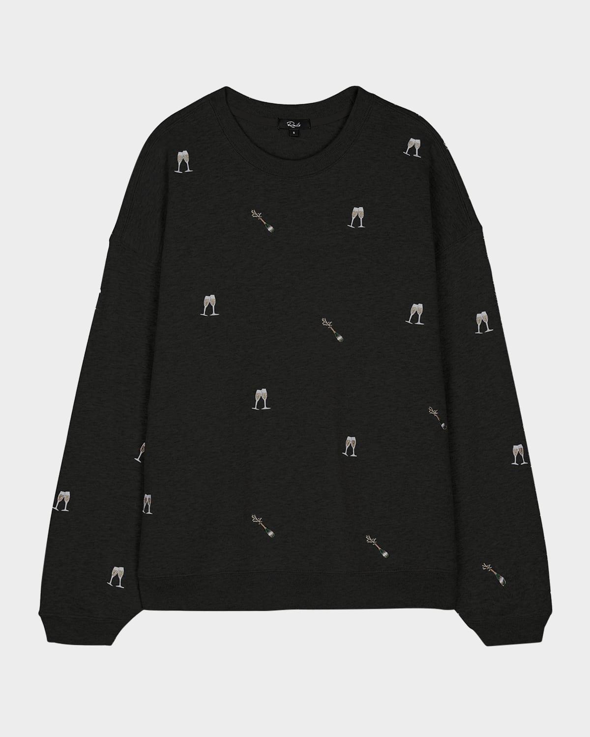 varsity champagne embroidered sweatshirt