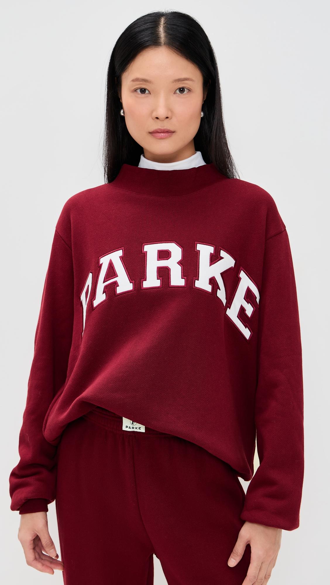 varsity mock neck sweatshirt