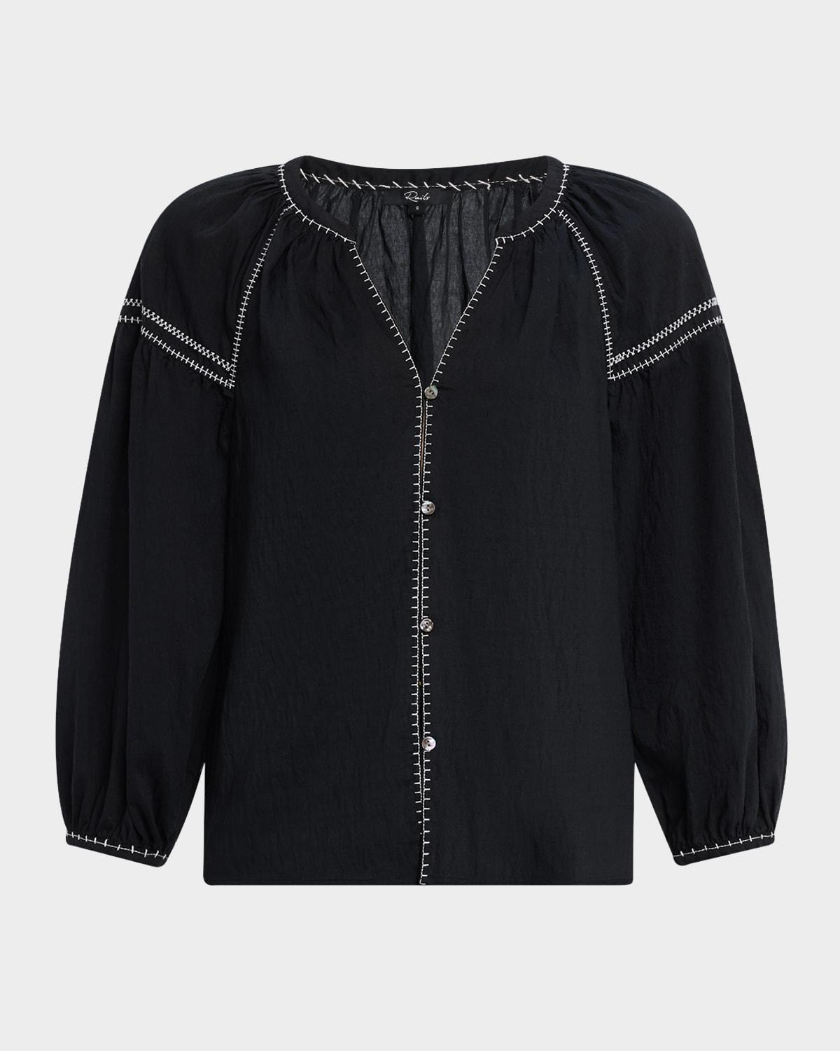 vasia button-front blouse