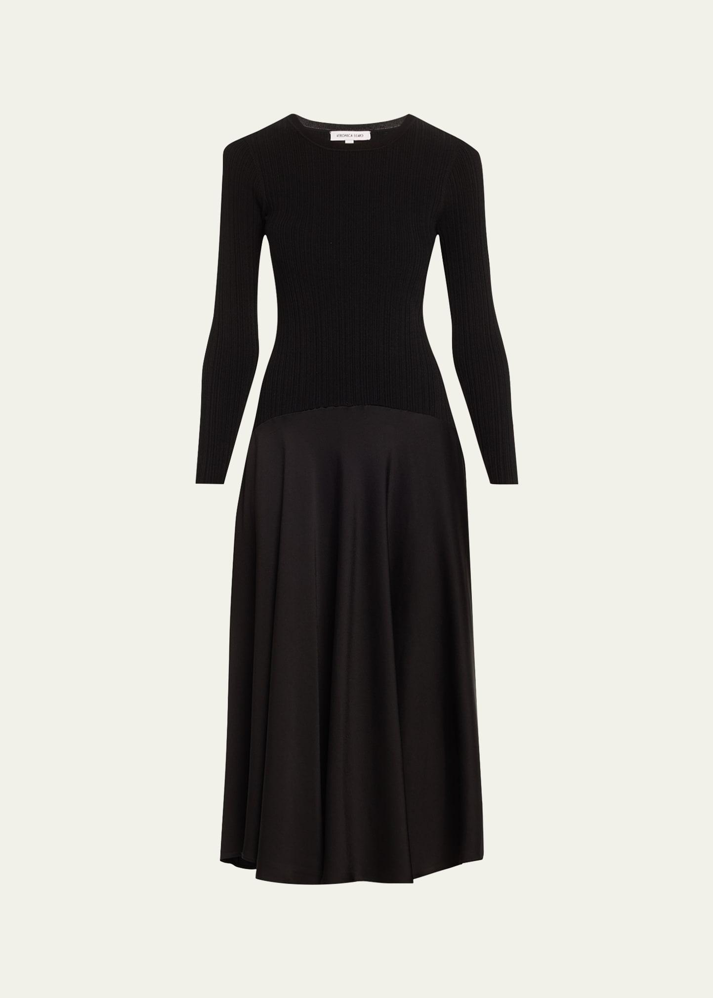 vaughn long-sleeve drop-waist dress