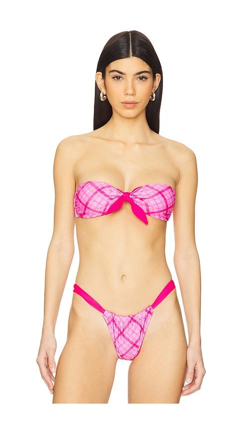 vdm bindi reversible bikini top in pink.