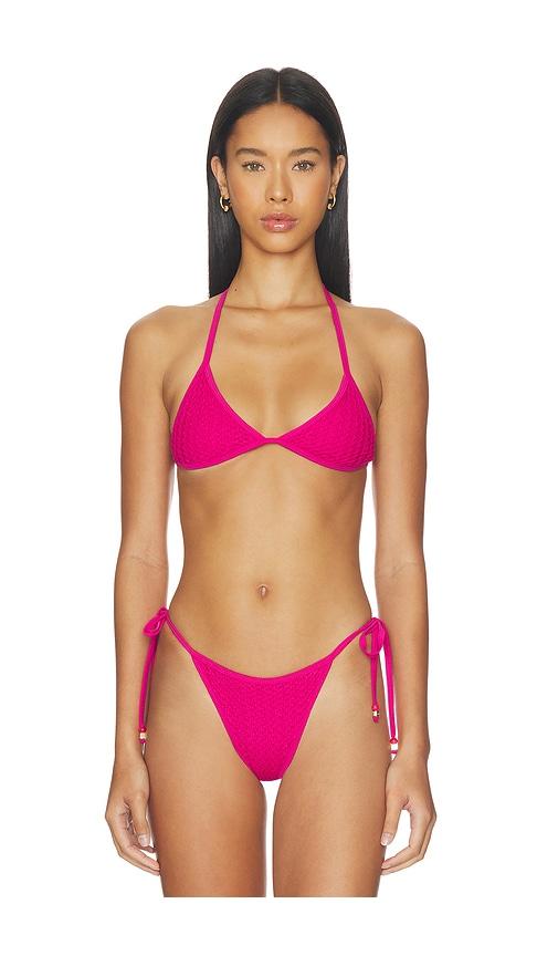 vdm gypsy bikini top in fuchsia.