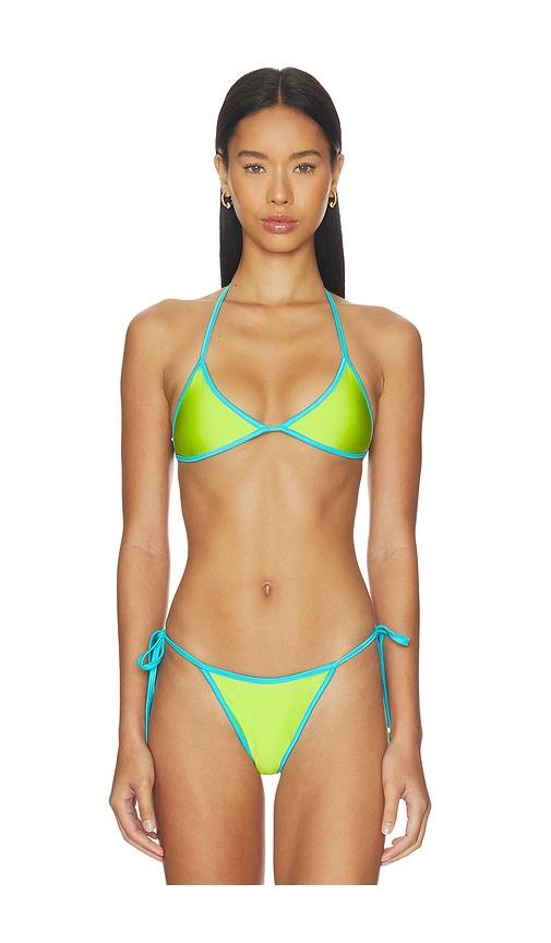 vdm luci bikini top in green,blue.