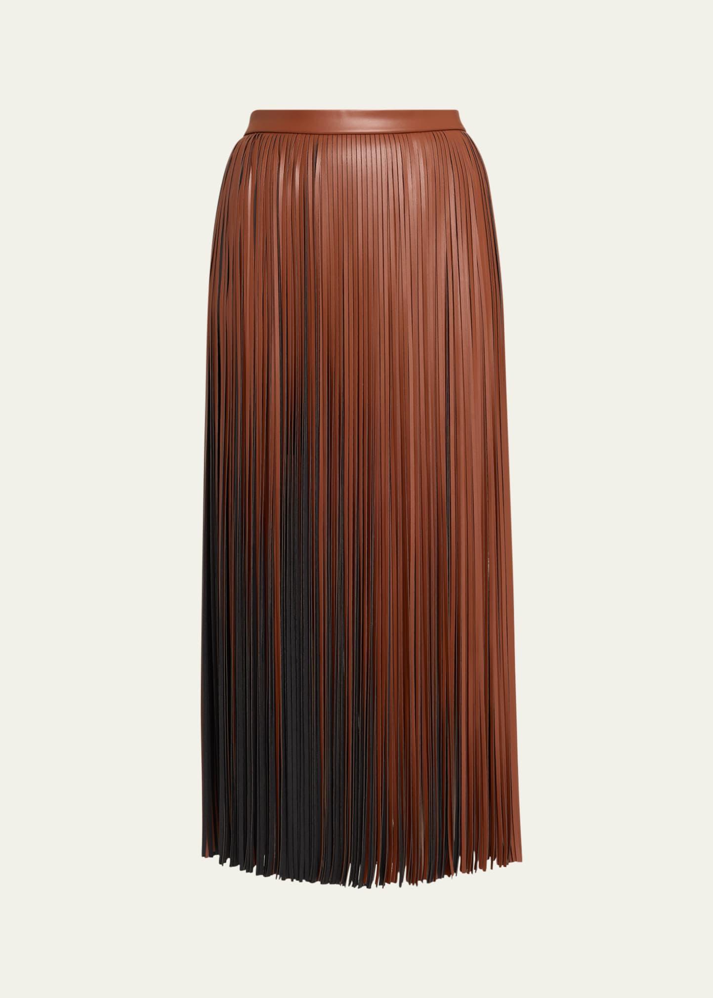 veda faux leather fringe skirt