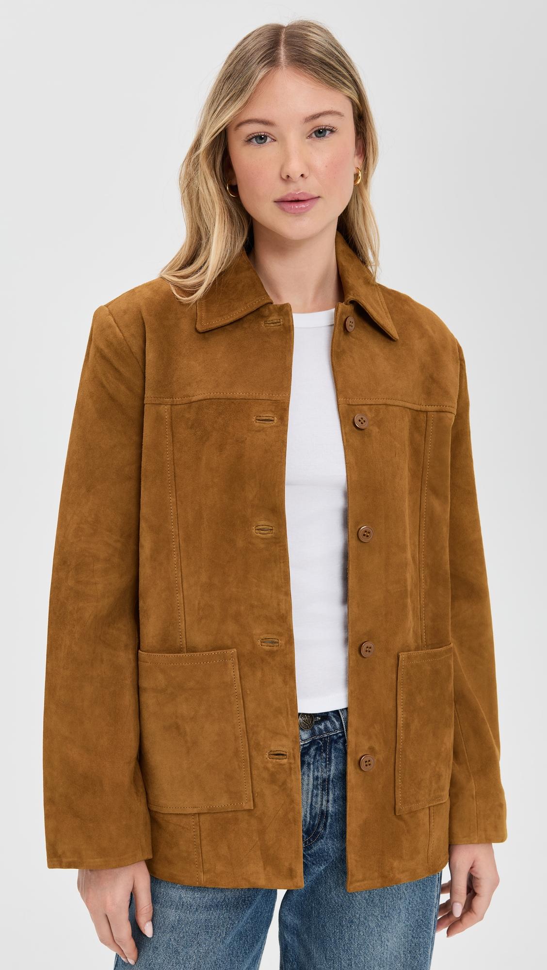 veda lincoln suede shirt jacket