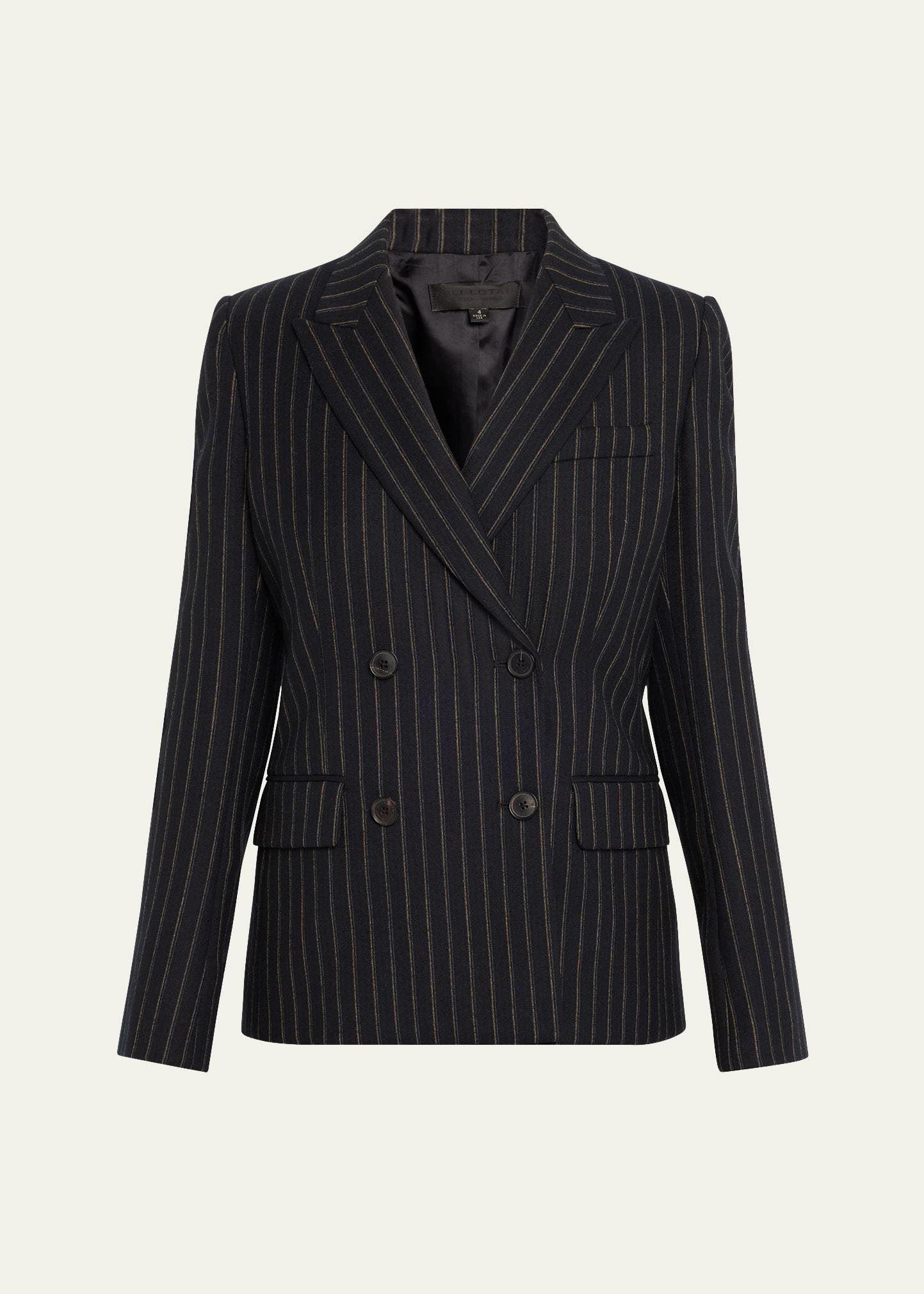 veda pinstripe double-breasted wool jacket
