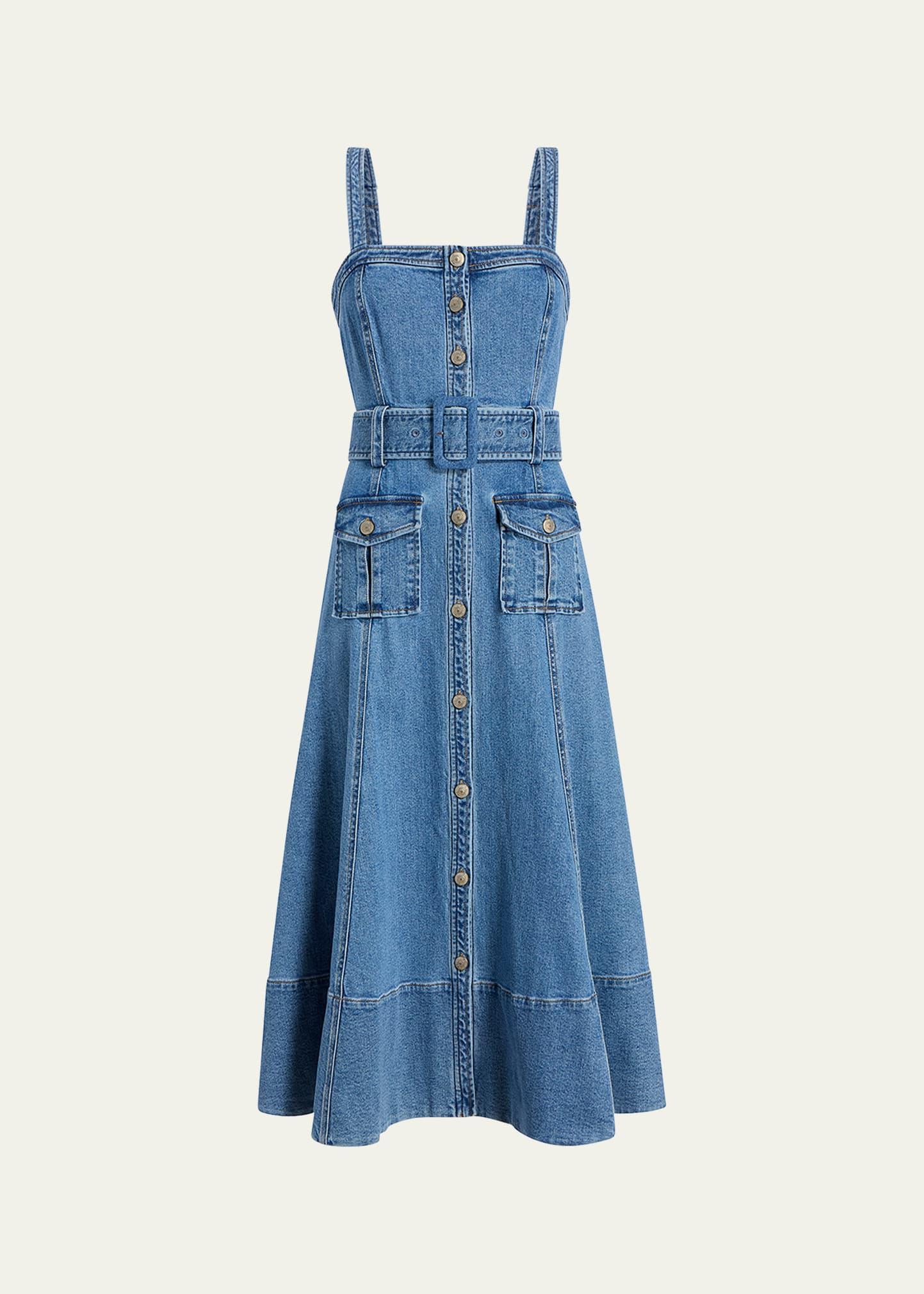 vega denim midi dress
