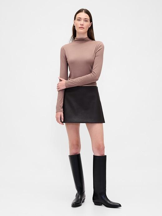 vegan leather mini skort