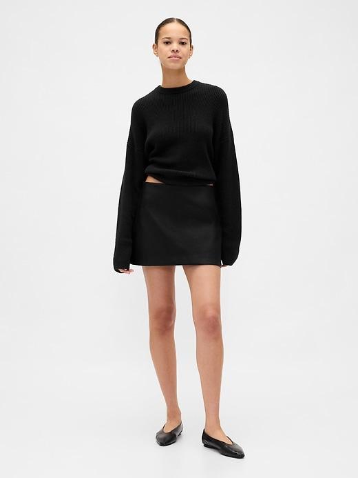 vegan leather mini skort
