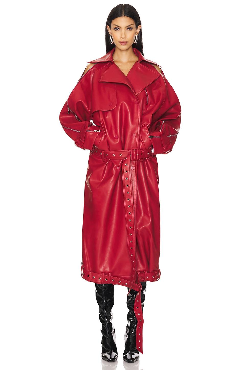 vegan leather multi zipped biker coat