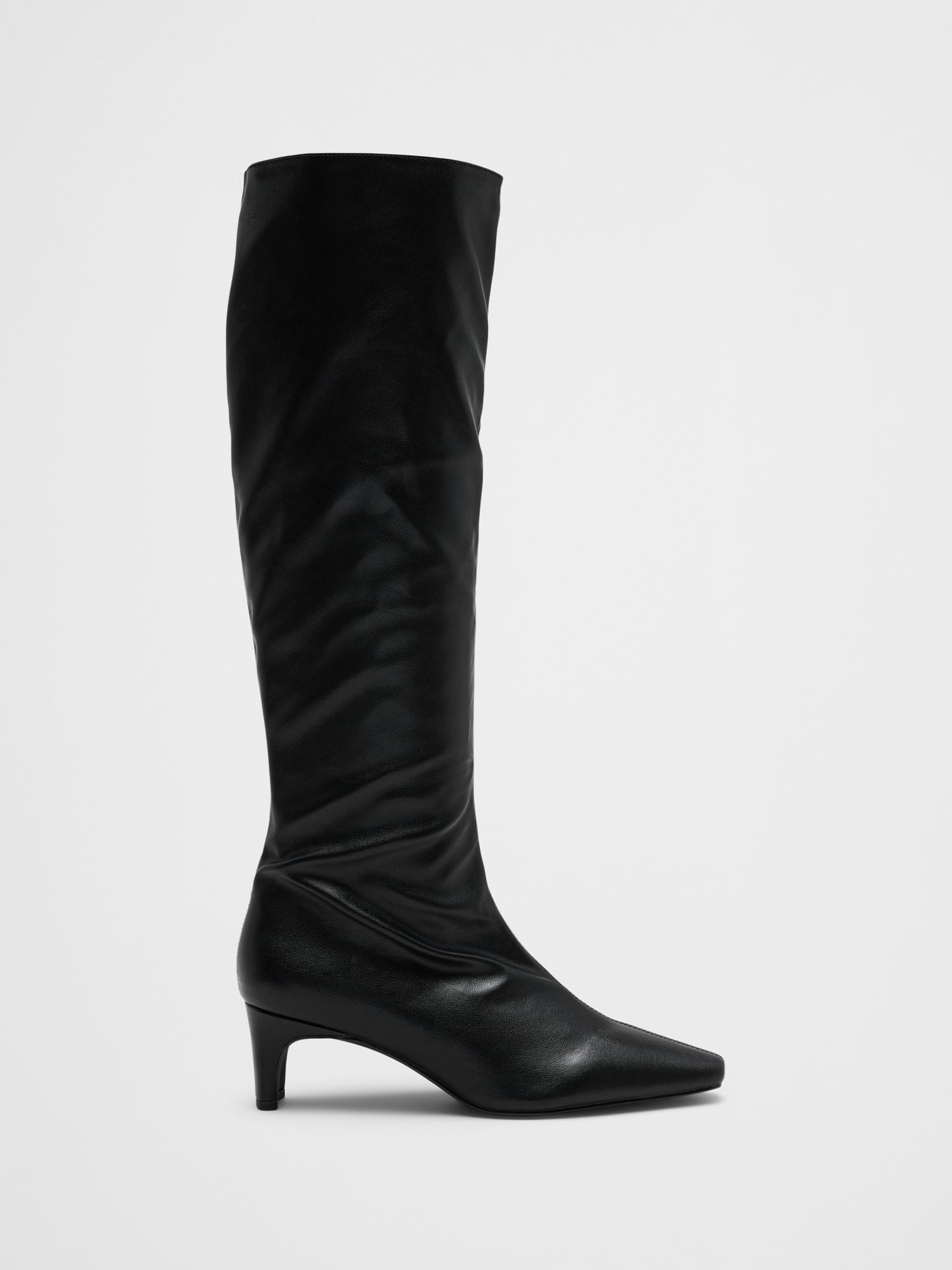 vegan leather tall slouch boot